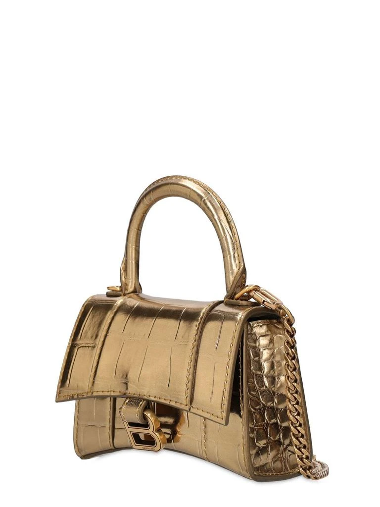 商品Balenciaga|Mini Hourglass Croc Embossed Leather Bag,价格¥11986,第3张图片详细描述