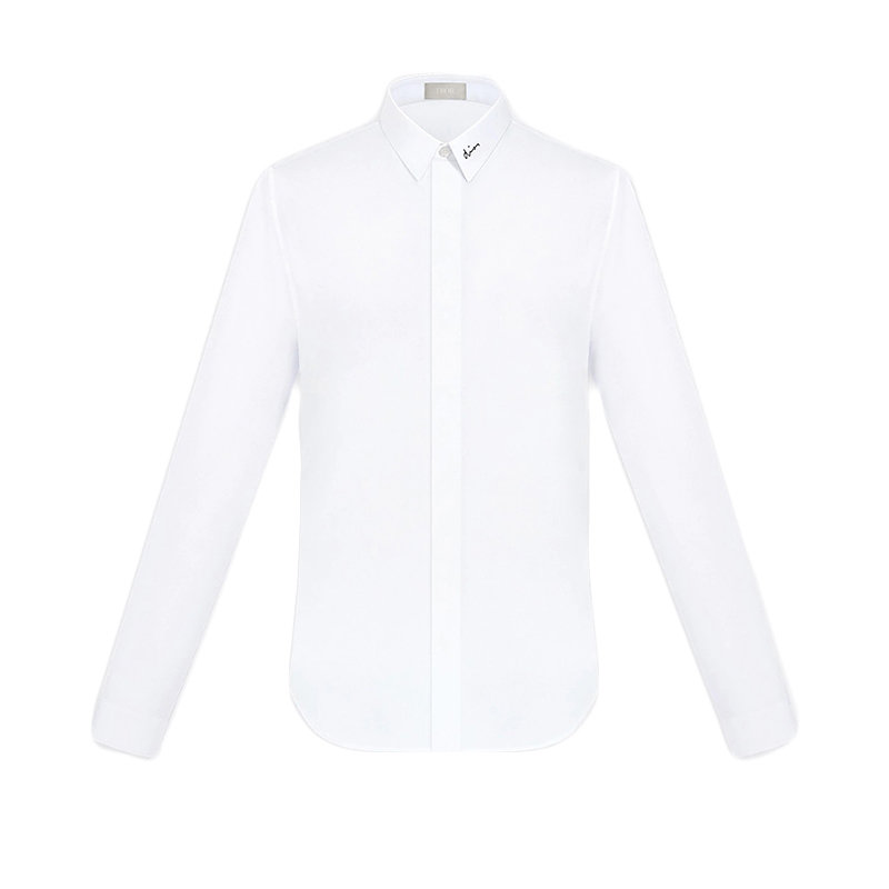 【预售3-7天】迪奥  新款男士Dior签名白色棉府绸长袖衬衫 463C541W6680_C089商品第1张图片规格展示