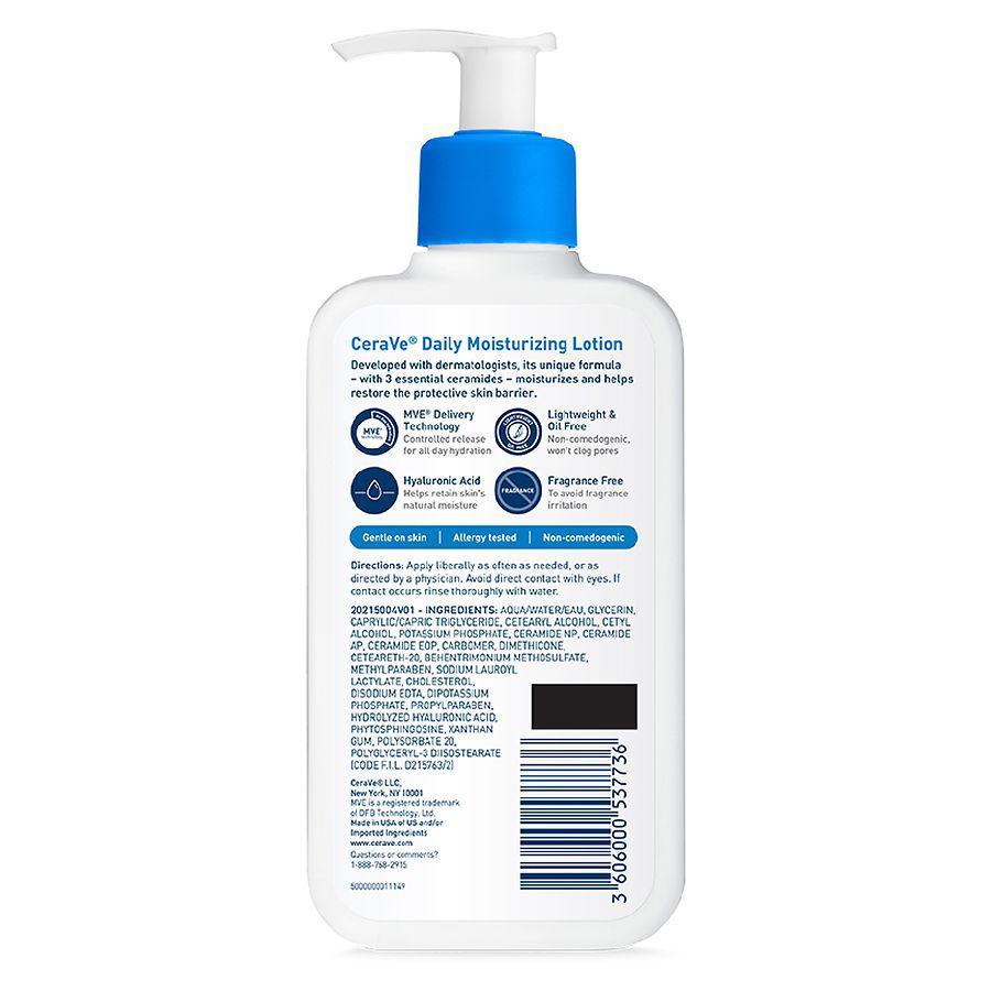 商品CeraVe|Daily Moisturizing Lotion for Normal to Dry Skin, Fragrance-Free,价格¥101,第6张图片详细描述