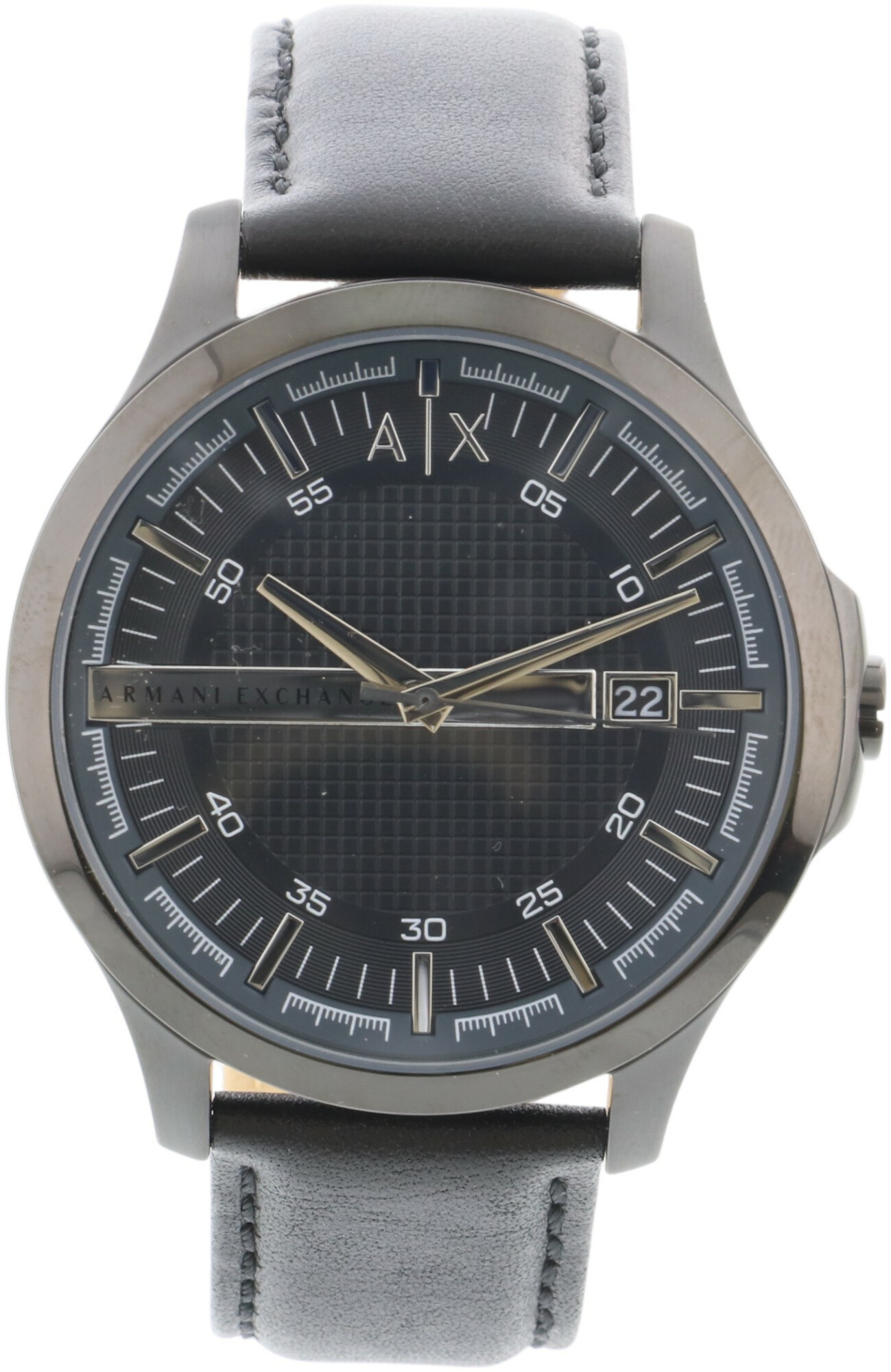 商品Armani Exchange|Armani Exchange男士3手工日期皮革AX2411黑色日本石英时尚手表,价格¥640,第1张图片