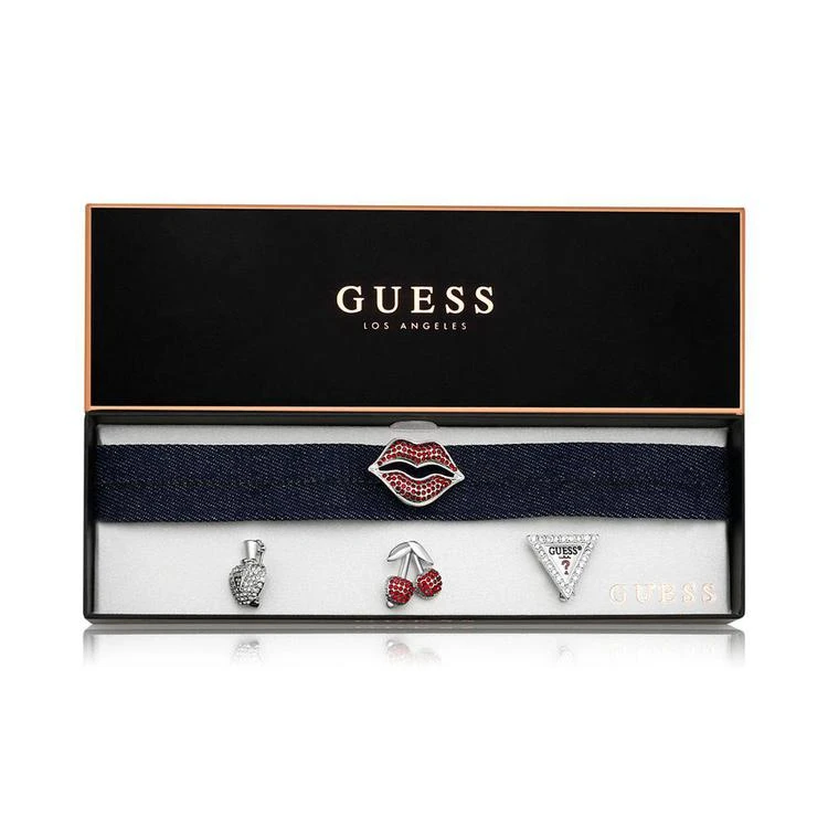 商品GUESS|Silver-Tone Interchangeable Pin Denim Choker Necklace,价格¥73,第3张图片详细描述