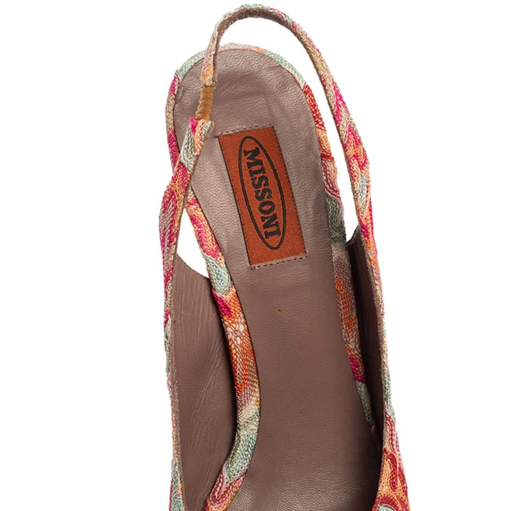 Missoni Multicolor Weave Fabric Peep-Toe Platform Slingback Sandals Size 39 商品