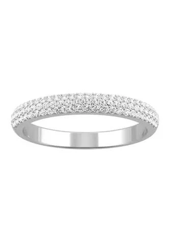 商品Charles & Colvard|Colvard 3 8 Ct. T.w. Lab Created Moissanite Micro Pave Band In 14K White Gold,价格¥8168,第1张图片