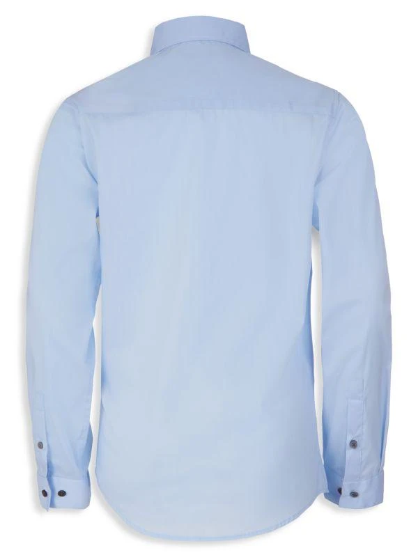 商品Calvin Klein|Boy's Husky Modern Fit Logo-Adorned Polka-Dot Print Shirt,价格¥117,第2张图片详细描述