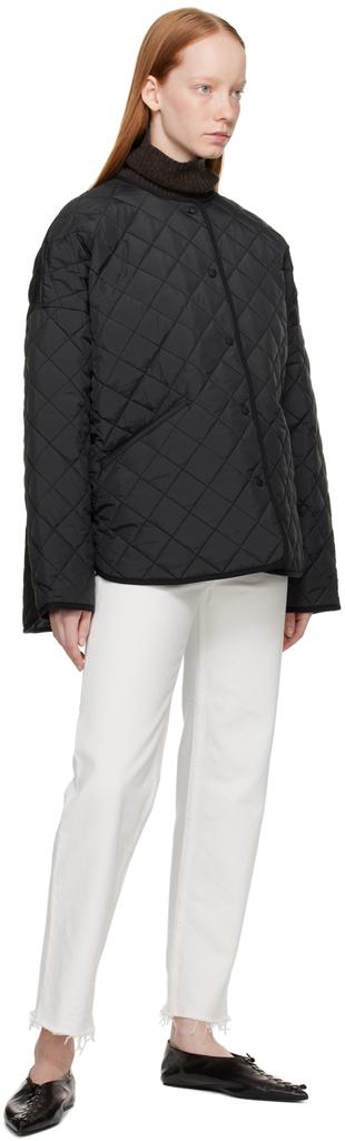 Black Quilted Jacket商品第4张图片规格展示