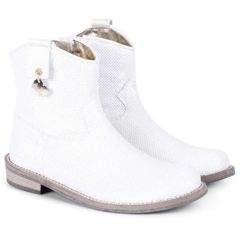 商品MONNALISA|Girls gloss ankle boots in white,价格¥1308,第1张图片