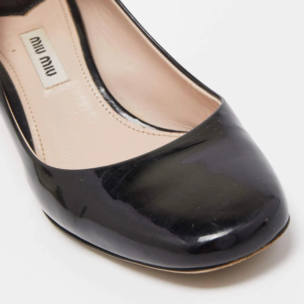 Miu Miu Black Patent Leather Crystal Embellished Block Heel Pumps Size 37 商品