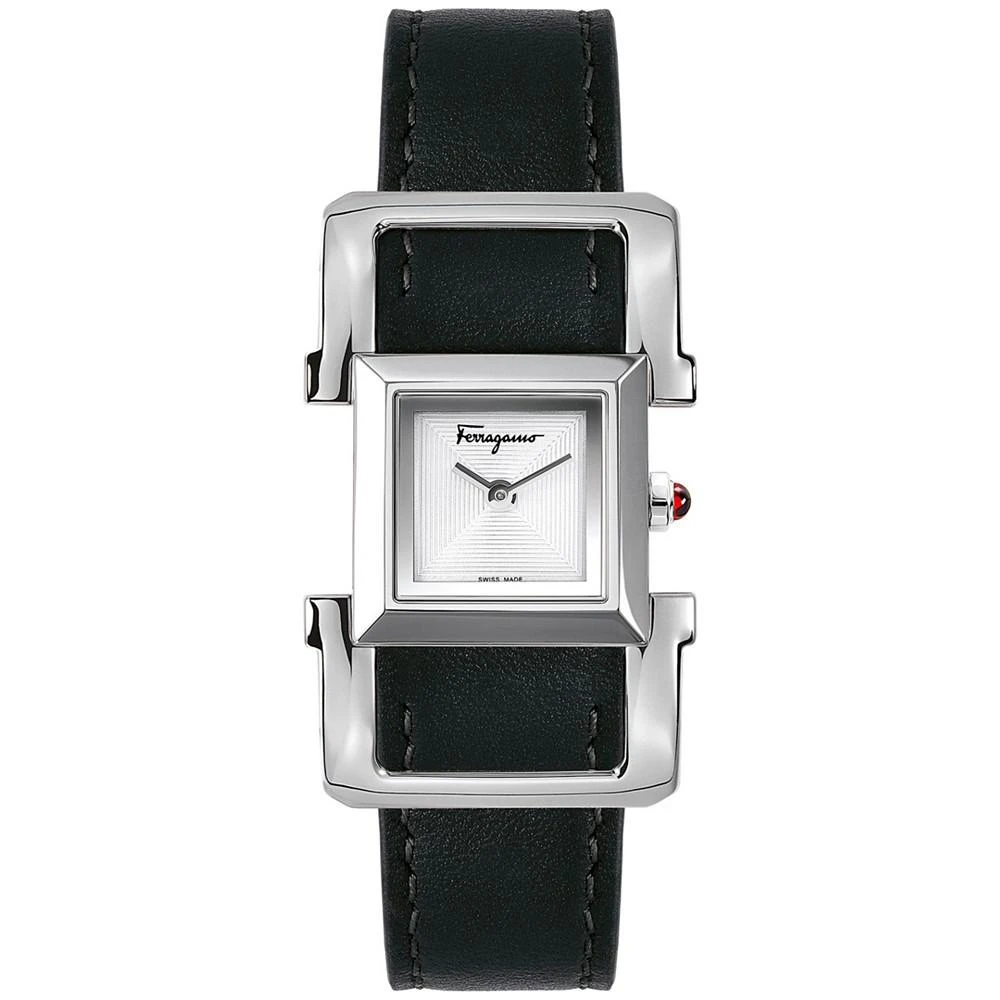 商品Salvatore Ferragamo|Women's Swiss Ferragamo Square Ingot Brown Double Wrap Leather Strap Watch 20mm,价格¥6282,第2张图片详细描述