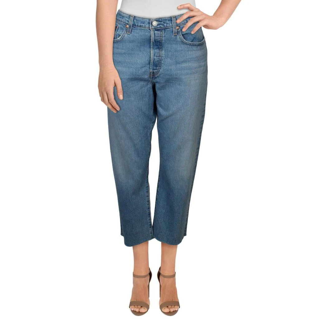 商品Levi's|Levi's Womens Wedgie Whisker Wash Frayed Hem Straight Leg Jeans,价格¥92,第1张图片