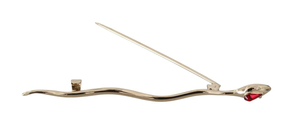 商品Dolce & Gabbana|Dolce & Gabbana Silver Brass Crystal Spilla Serpente Brooch Pin,价格¥1108,第5张图片详细描述