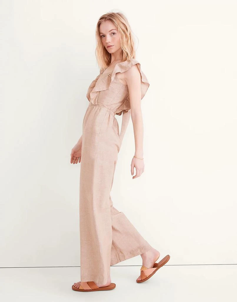 商品Madewell|Linen-Blend Ruffle Tie-Back Jumpsuit,价格¥551,第2张图片详细描述