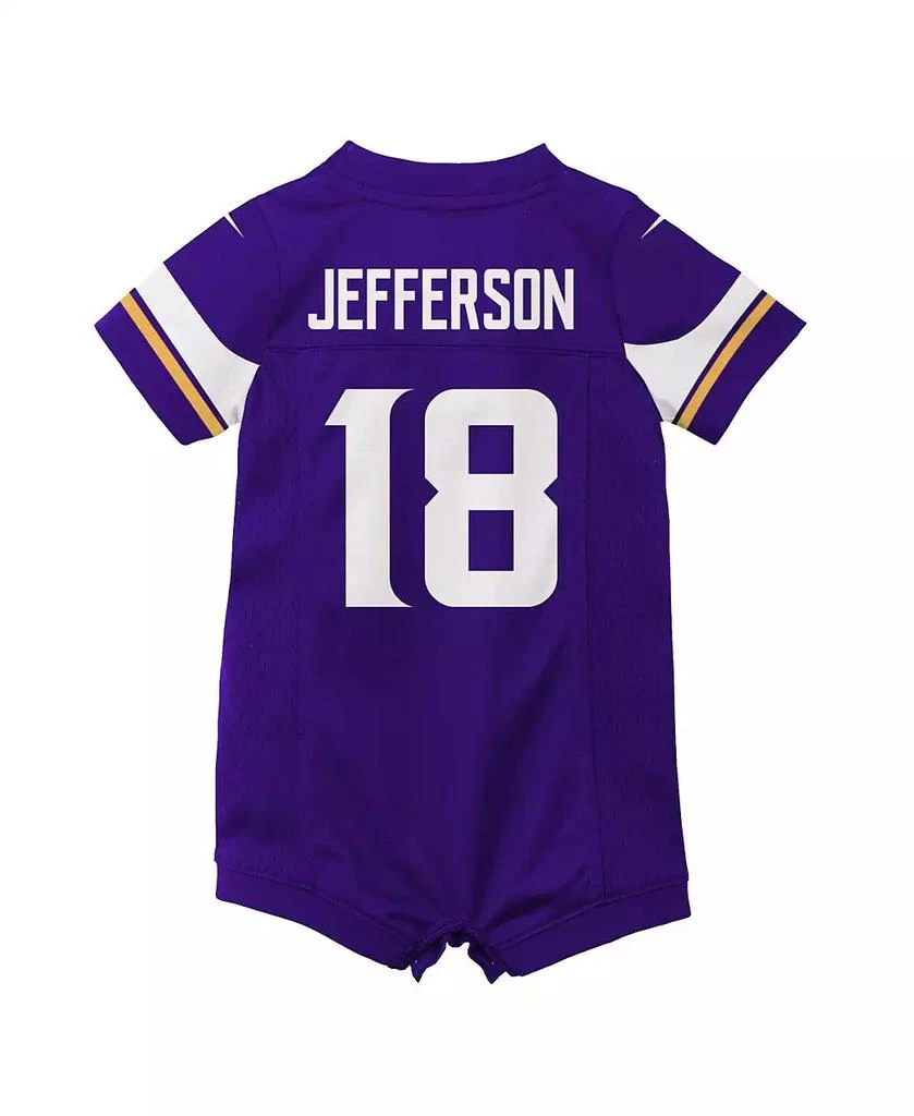 商品NIKE|Newborn and Infant Boys and Girls Justin Jefferson Purple Minnesota Vikings Game Romper Jersey,价格¥299,第3张图片详细描述