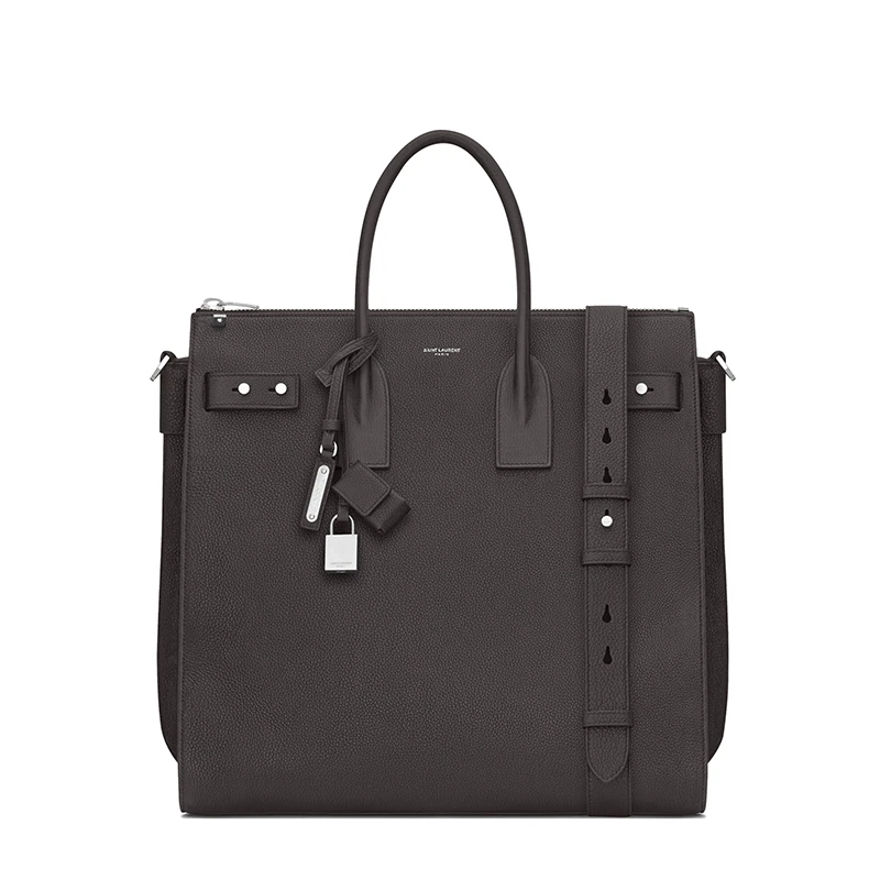SAINT LAURENT PARIS/圣罗兰 YSL NORTH/SOUTH系列男士风暴灰柔软小牛皮锁头可拆卸肩带手提斜挎单肩包480583DTI0E1112 商品