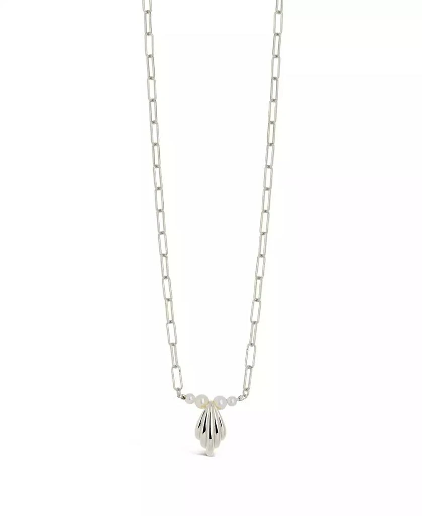 商品Sterling Forever|Silver-Tone or Gold-Tone Cultured Shell Pearls With Shell Pendant Chérie Necklace,价格¥294,第1张图片