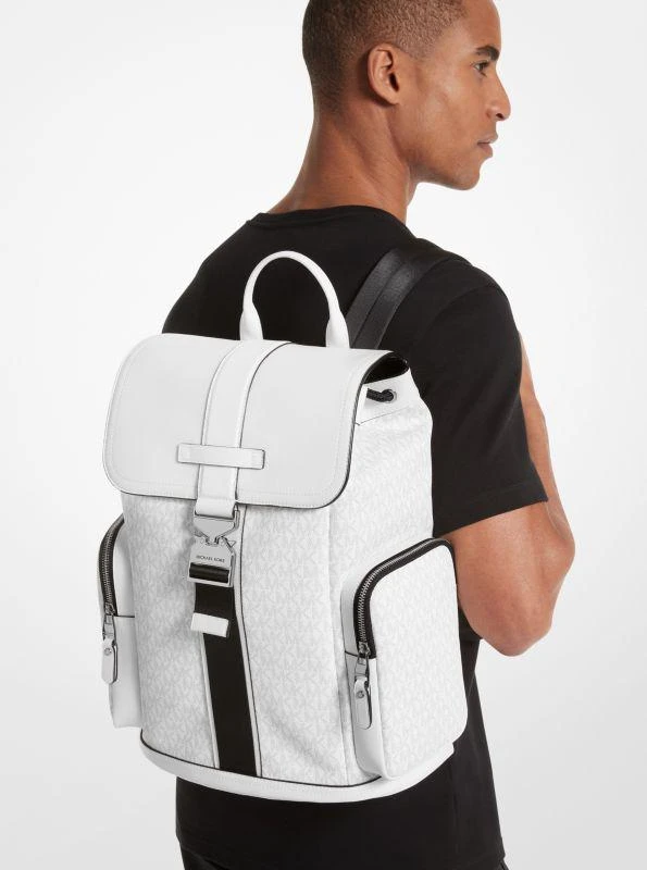 商品Michael Kors|Hudson Signature Logo and Leather Cargo Backpack,价格¥2243,第4张图片详细描述