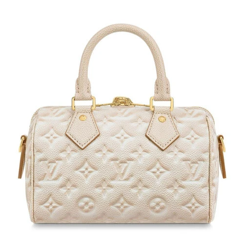 【预售十天】Louis Vuitton/路易威登 SPEEDY 20系列 女士浅米色喷绘效果老花压纹粒面牛皮革金锁金链单肩斜跨链条包M46163 商品