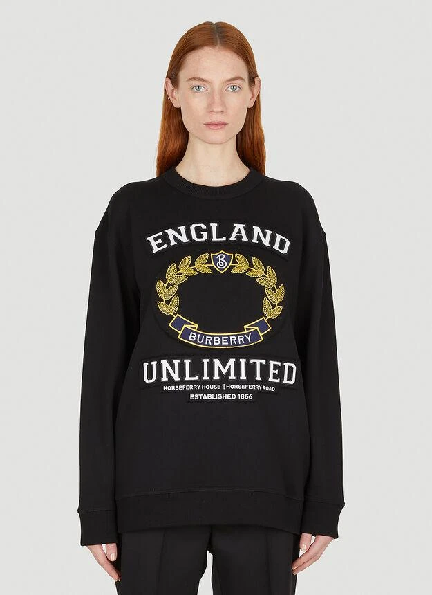 商品Burberry|College Graphic Sweatshirt in Black,价格¥7949,第1张图片