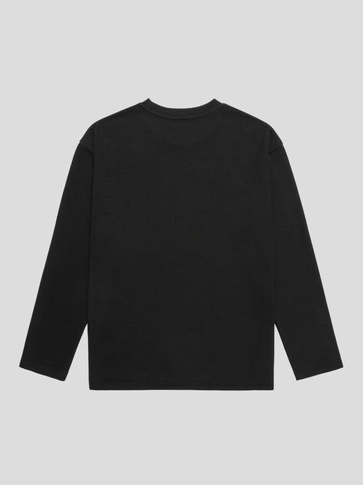 Knit Long Sleeve T-Shirt_Black商品第3张图片规格展示