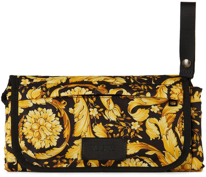 商品Versace|Baby Black & Gold Barocco Portable Changing Mat,价格¥920,第1张图片
