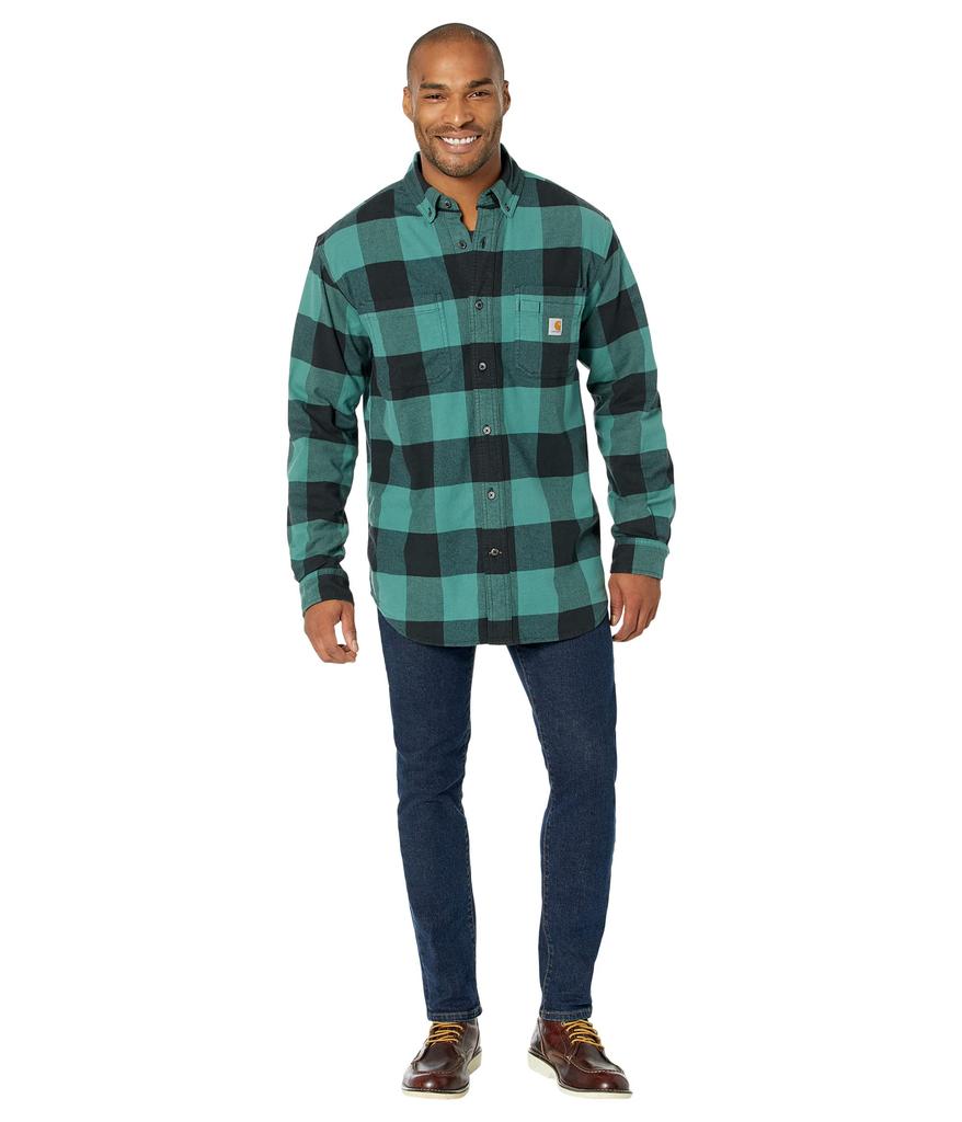Rugged Flex® Relaxed Fit Midweight Flannel Long Sleeve Plaid Shirt商品第4张图片规格展示