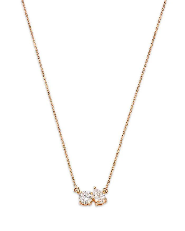 商品Moon & Meadow|14K Yellow Gold Lab Grown Diamond Pear & Round Duet Pendant Necklace, 16-20",价格¥5672,第1张图片详细描述