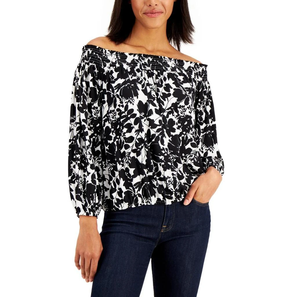 商品Tommy Hilfiger|Tommy Hilfiger Womens Floral Off The Shoulder Pullover Top,价格¥279,第2张图片详细描述