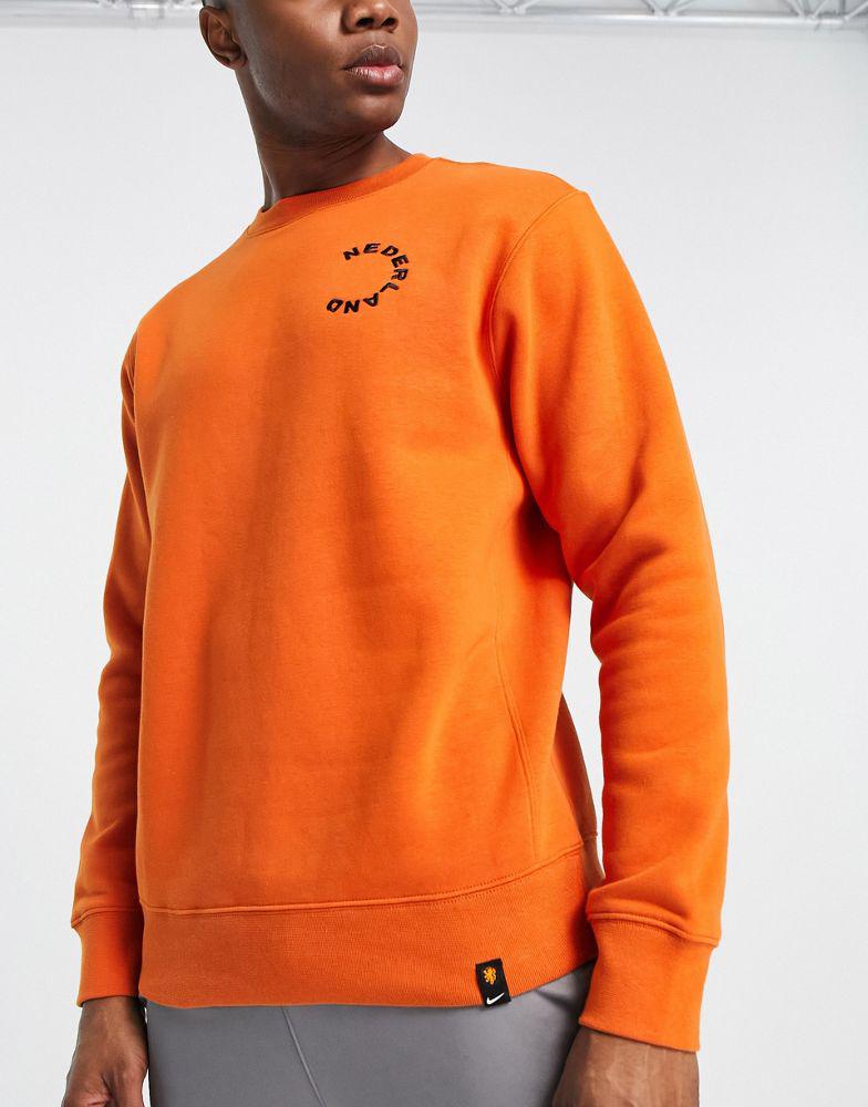 Nike Football World Cup 2022 Netherlands unisex club crew sweat in orange商品第1张图片规格展示