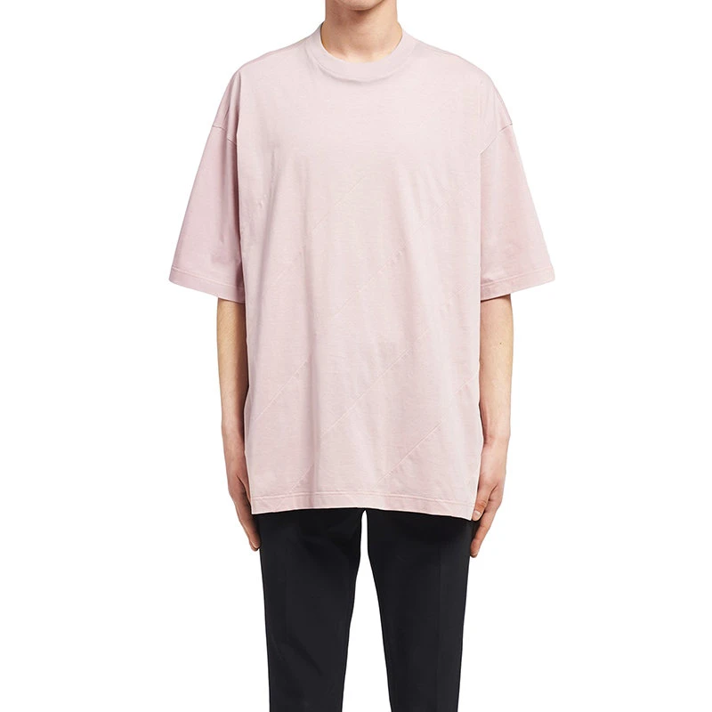 商品Prada|【预售3-7天】PRADA/普拉达 22年春夏 男士蜜桃色棉质背面徽标刺绣短袖T恤UJN772_ILK_F0924_S_212,价格¥5222,第4张图片详细描述