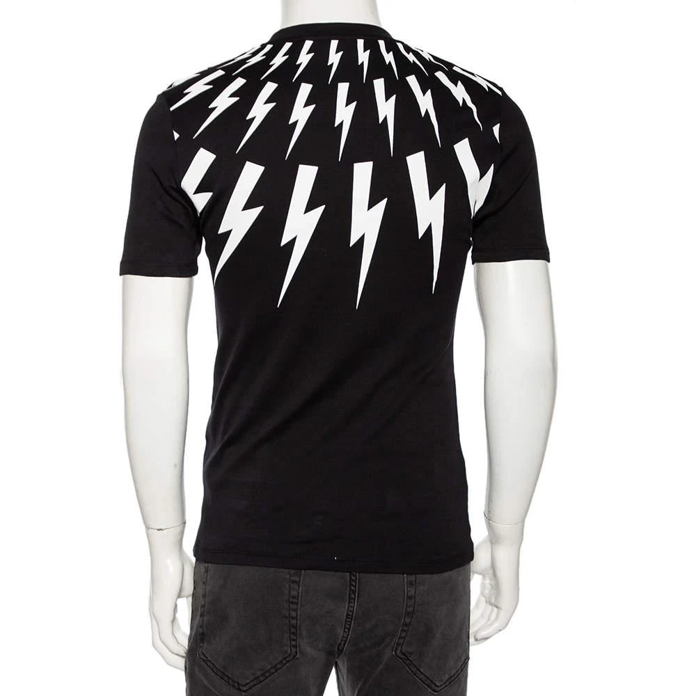 商品[二手商品] Neil Barrett|Neil Barrett Black Thunderbolt Print Cotton Jersey Slim Fit T-Shirt S,价格¥651,第3张图片详细描述