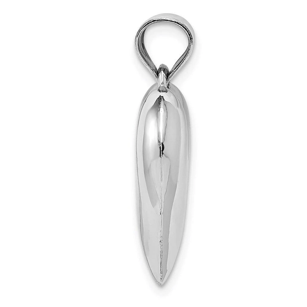 商品Diamond2Deal|14k White Gold Polished 3D Puffed Heart Pendant,价格¥2641,第2张图片详细描述