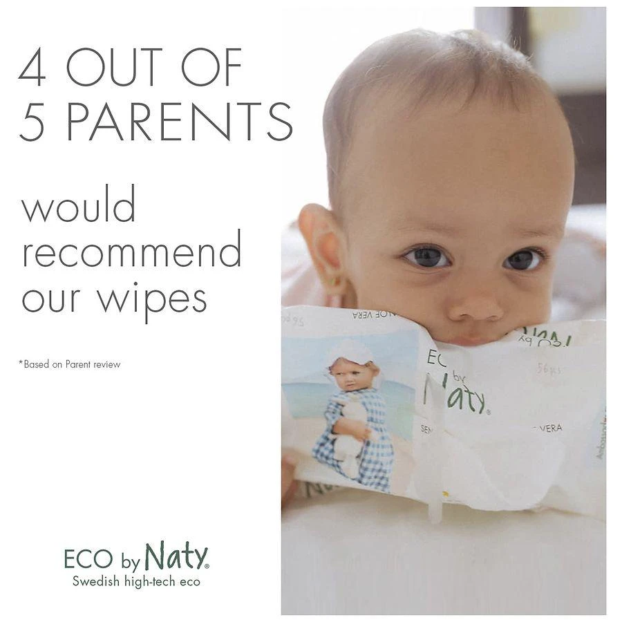 商品Eco by Naty|Sensitive Baby Wipes Fragrance Free,价格¥23,第5张图片详细描述