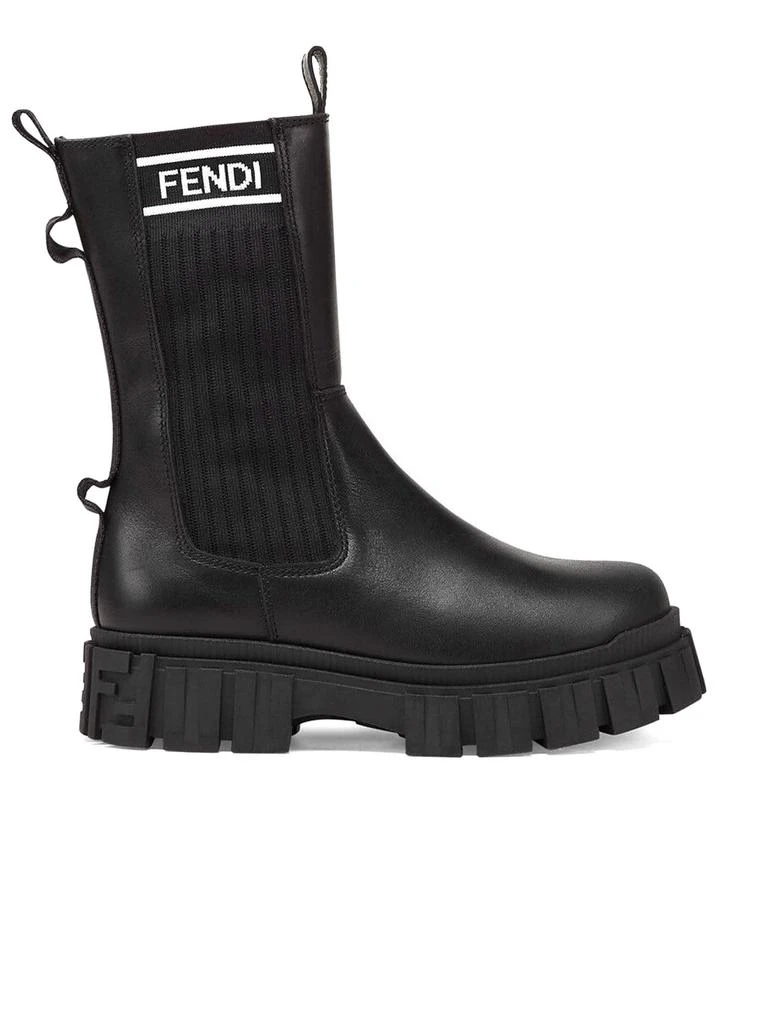 商品Fendi|Black Leather Junior Biker Boots,价格¥4150,第1张图片