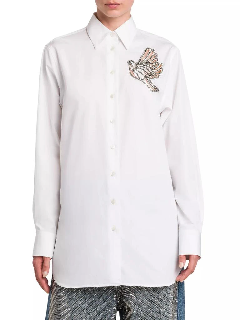 商品Stella McCartney|Diamond Bird Cut Out Cotton Poplin Shirt,价格¥4174,第3张图片详细描述