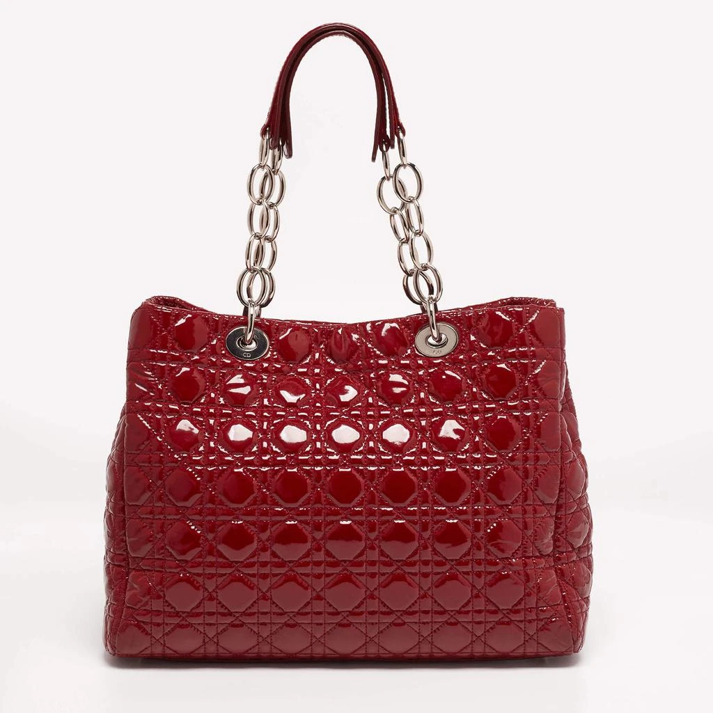 商品[二手商品] Dior|Dior Red Cannage Quilted Patent Leather Large Dior Soft Shopper Tote,价格¥11492,第4张图片详细描述