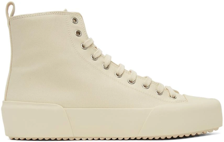 商品Jil Sander|Off-White Canvas High-Top Sneakers,价格¥2196,第1张图片