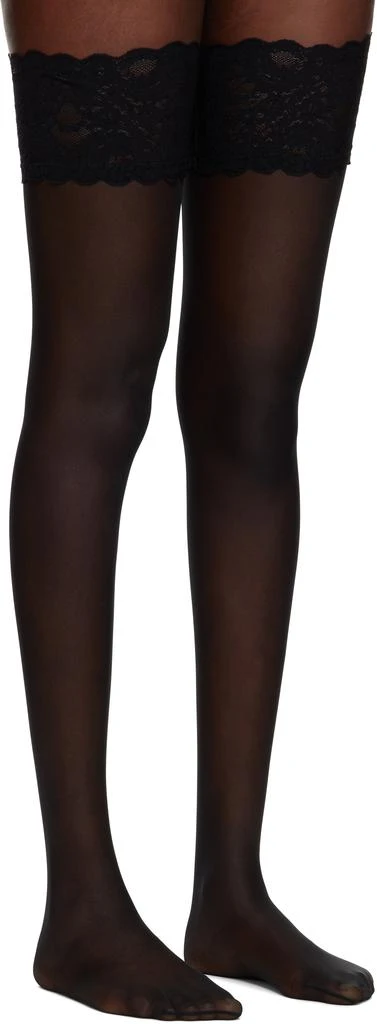 商品Wolford|Black Satin Touch 20 Stay-Up Socks,价格¥221,第4张图片详细描述