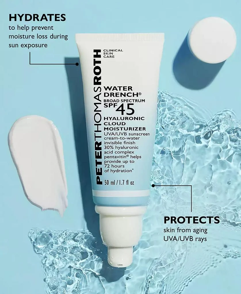 商品Peter Thomas Roth|Water Drench Broad Spectrum SPF 45 Hyaluronic Cloud Moisturizer Sunscreen, 1.7 oz,价格¥412,第4张图片详细描述