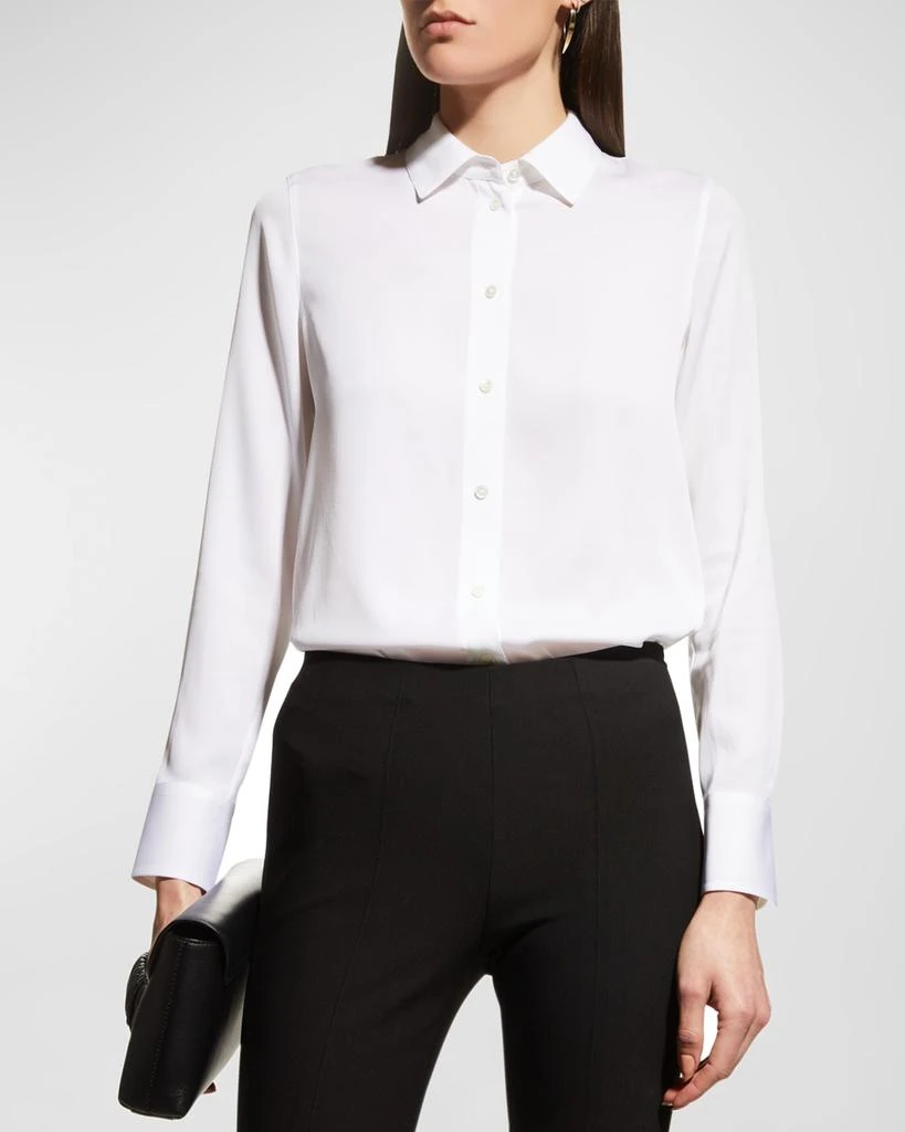 商品Vince|Slim-Fit Long-Sleeve Stretch-Silk Blouse,价格¥2874,第4张图片详细描述