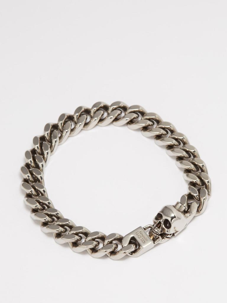 Skull-clasp curb-chain bracelet商品第3张图片规格展示