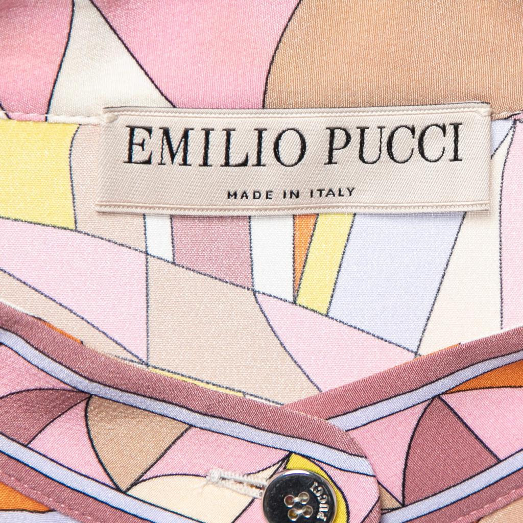 Emilio Pucci Multicolor Printed Silk Shirt M商品第5张图片规格展示