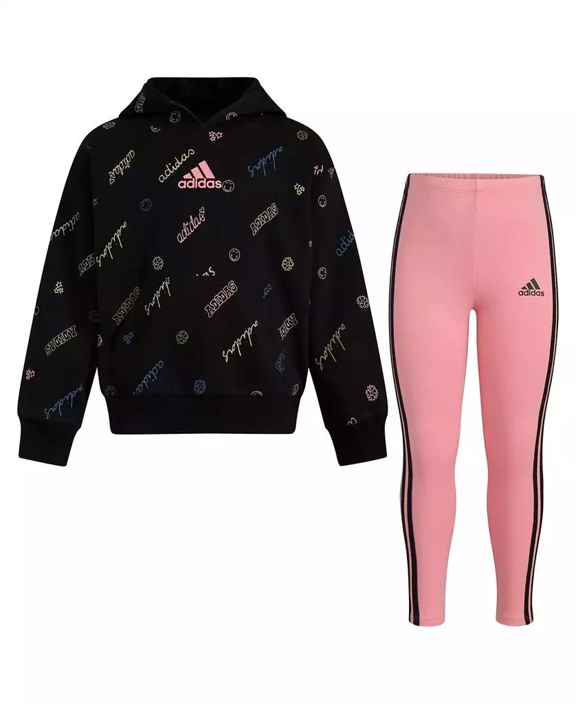 商品Adidas|Little & Toddler Girls Long Sleeve Printed French Terry Pullover Legging, 2-Piece Set,价格¥237,第5张图片详细描述