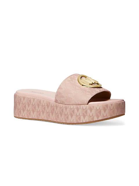 商品Michael Kors|Sadler Monogram Platform Sandals,价格¥488,第4张图片详细描述
