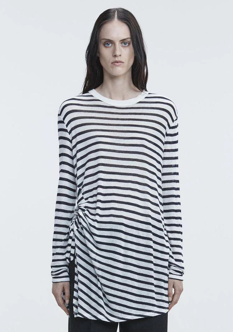 商品Alexander Wang|STRIPED LONG SLEEVE CUTOUT TEE,价格¥528,第5张图片详细描述