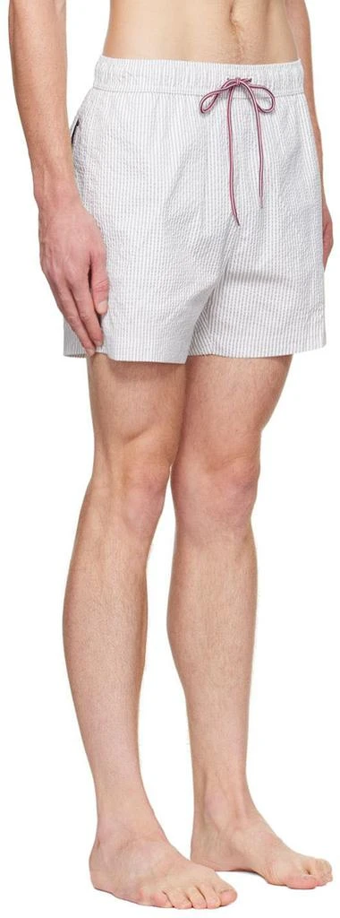 商品Thom Browne|白色 & 灰色条纹泳裤,价格¥1719,第2张图片详细描述