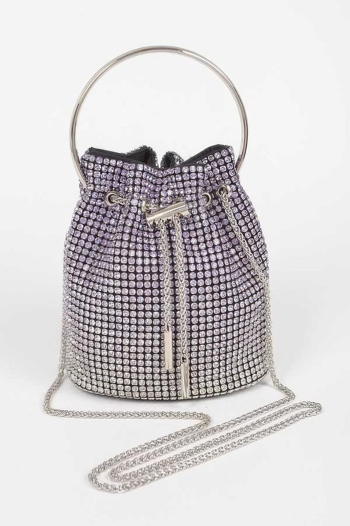 Bolsa tipo saco com efeito degradé de strass image 2