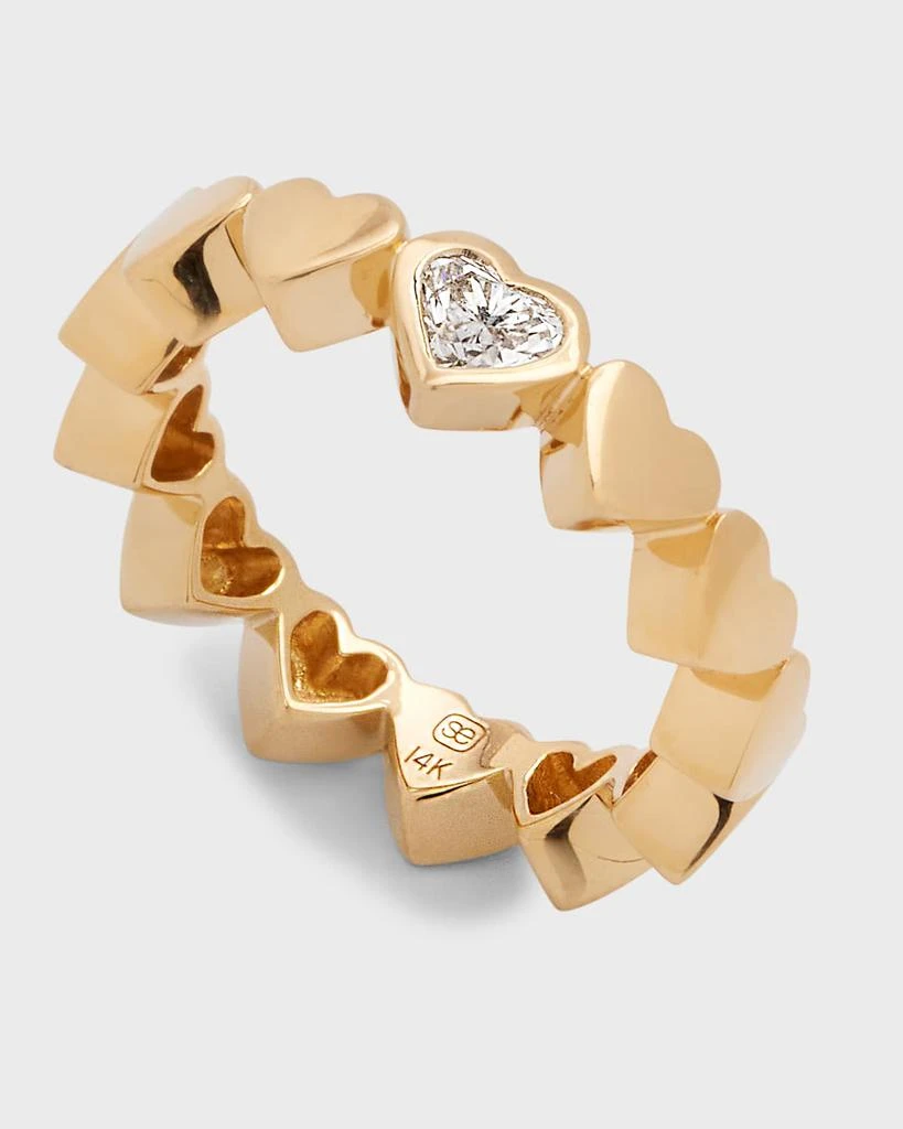 商品Sydney Evan|14k Yellow Gold Single Diamond Heart Ring, Size 6.5,价格¥34041,第3张图片详细描述