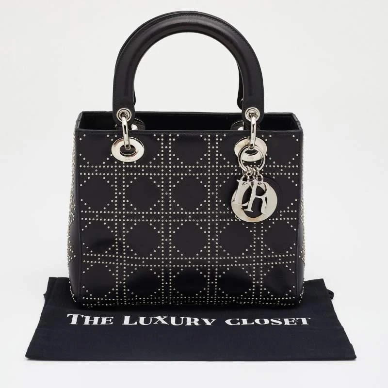 Dior Black Embellished Cannage Leather Medium Lady Dior Tote 商品