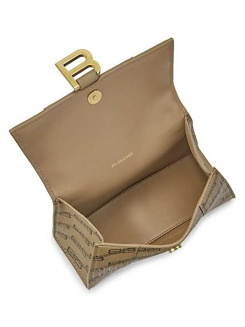商品Balenciaga|XS Hourglass BB Monogram Coated Canvas Top Handle Bag,价格¥17106,第4张图片详细描述