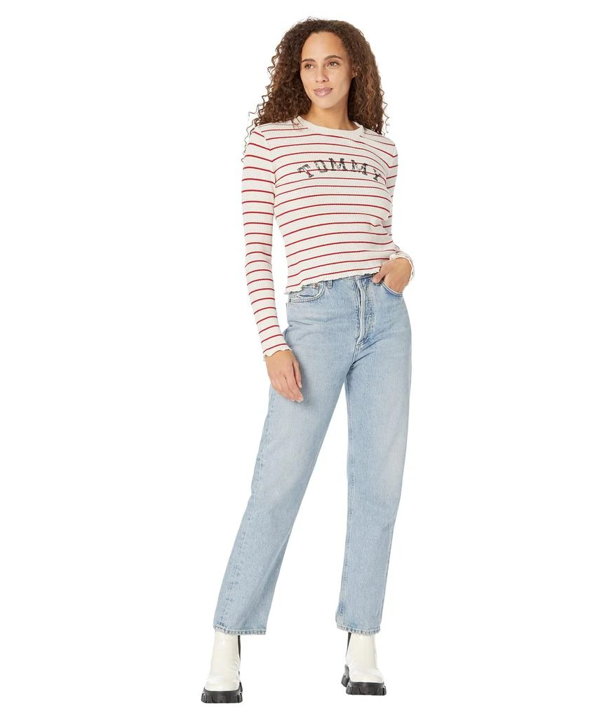 商品Tommy Jeans|Waffle Stripe Long Sleeve Tee,价格¥287,第4张图片详细描述