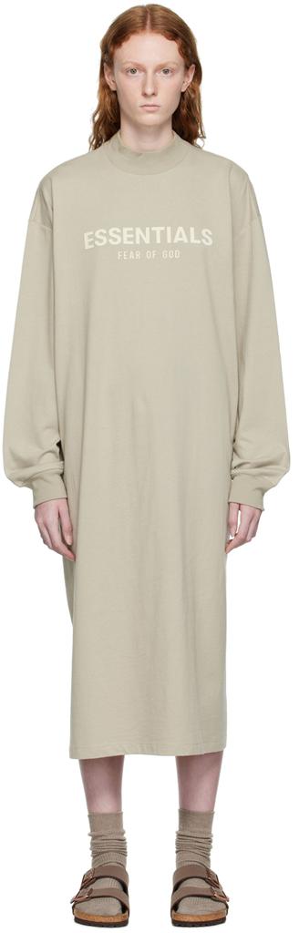 Gray Long Sleeve Midi Dress商品第1张图片规格展示